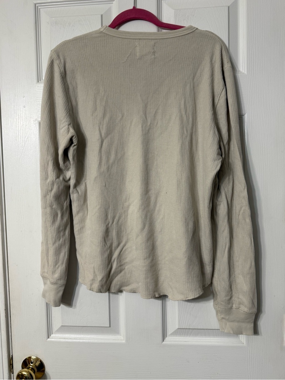 Buck Mason Vintage Thermal Surplus Tee Men’s Medium Natural Waffle Knit - Picture 5 of 5